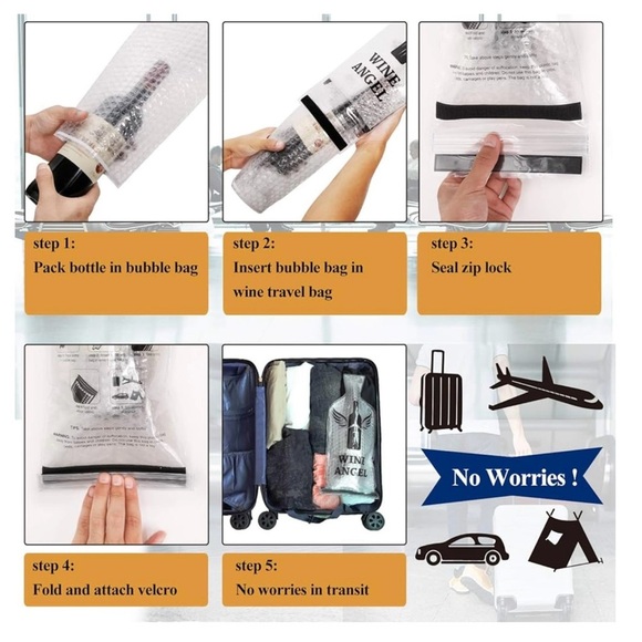 GREAT FOR TRAVEL!! Wine Angel Bottle Protectors - Picture 3 of 3